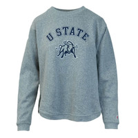 U State Aggie Bull Heathered Grey Women's Crew Sweatshirt
